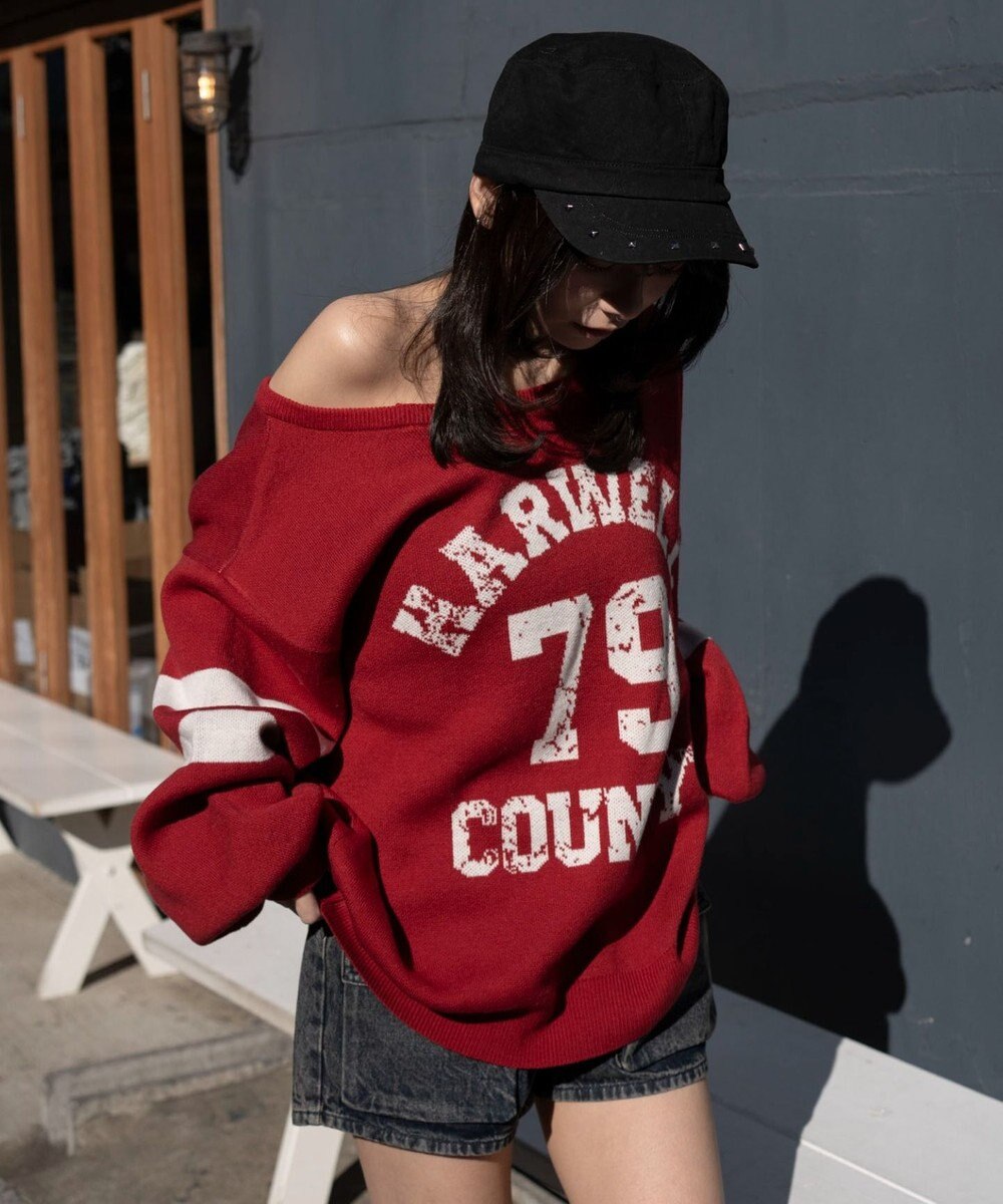 WEGO 2WAYグラフィックワンショルニット 