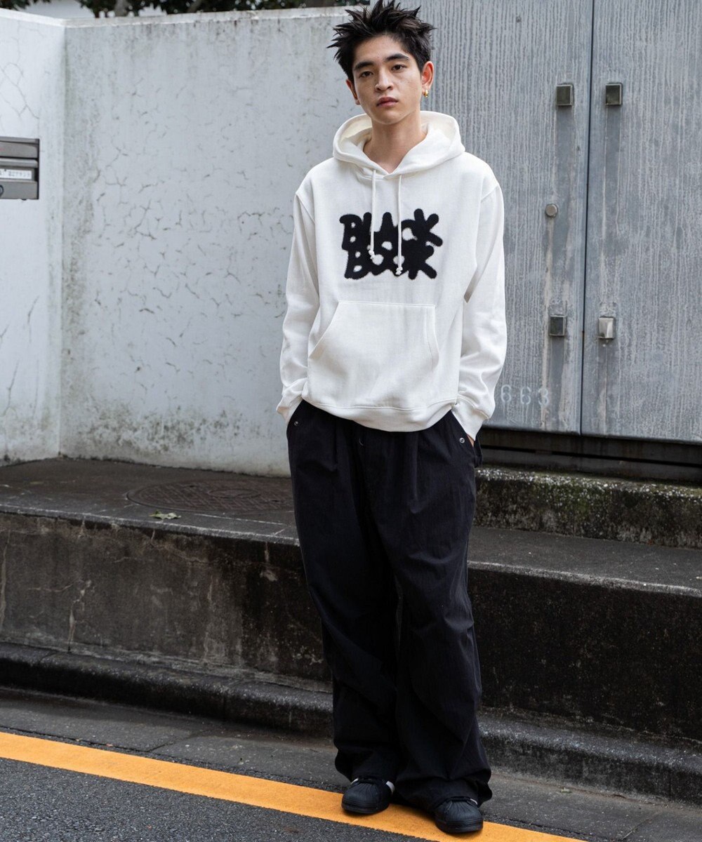 WEGO 【ユニセックス着用ITEM/裏起毛/SMLサイズ展開】リラックスフィットスプレーグラフィックパーカー 