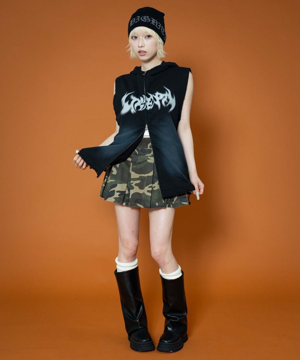 WEGO ノースリーブグラフィックZIPパーカー 