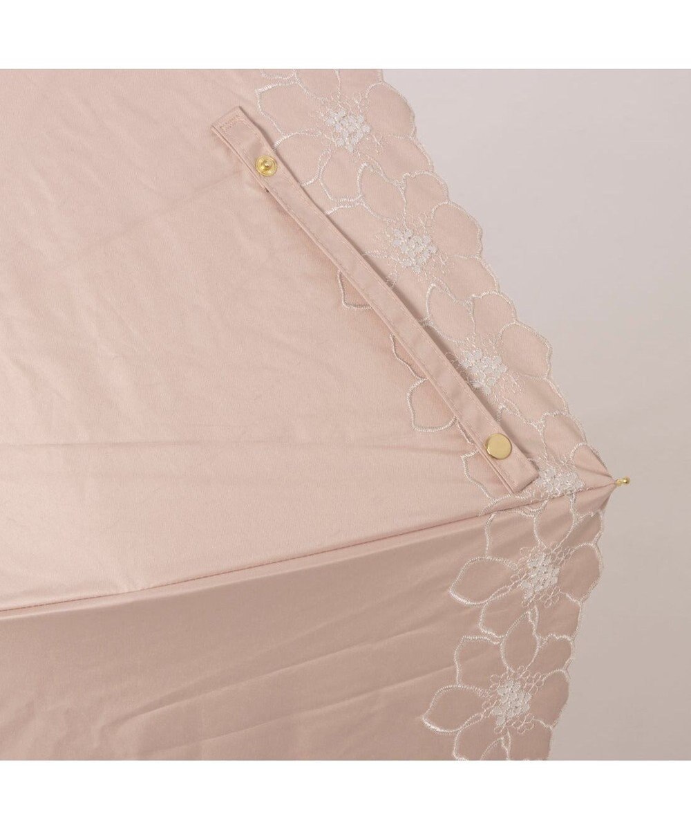 UNBILLION カシュネ cachenez / PUグレースフラワー刺繍トップレス2段折りたたみ傘 