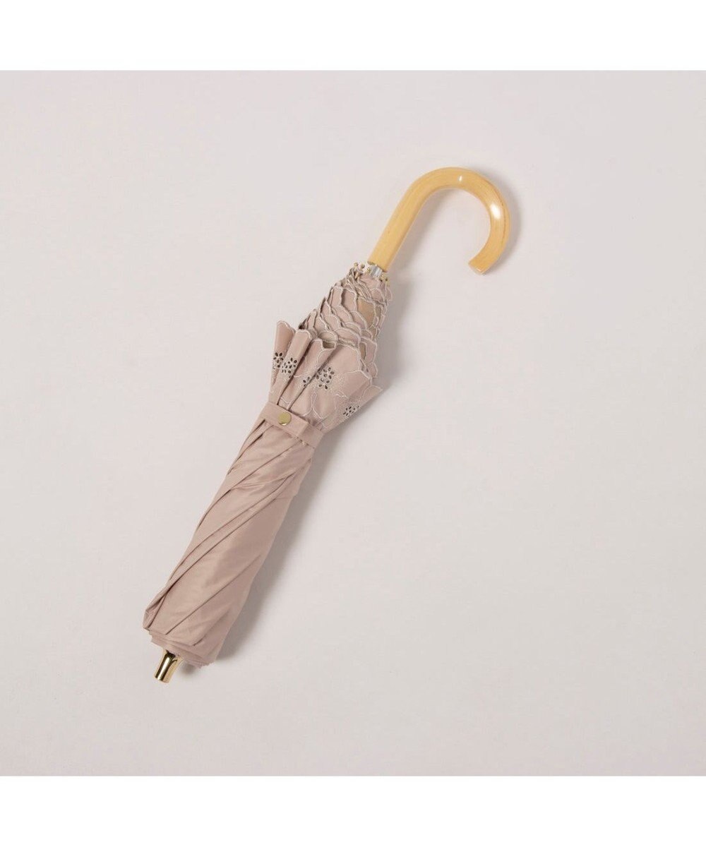 UNBILLION カシュネ cachenez / PUグレースフラワー刺繍トップレス2段折りたたみ傘 