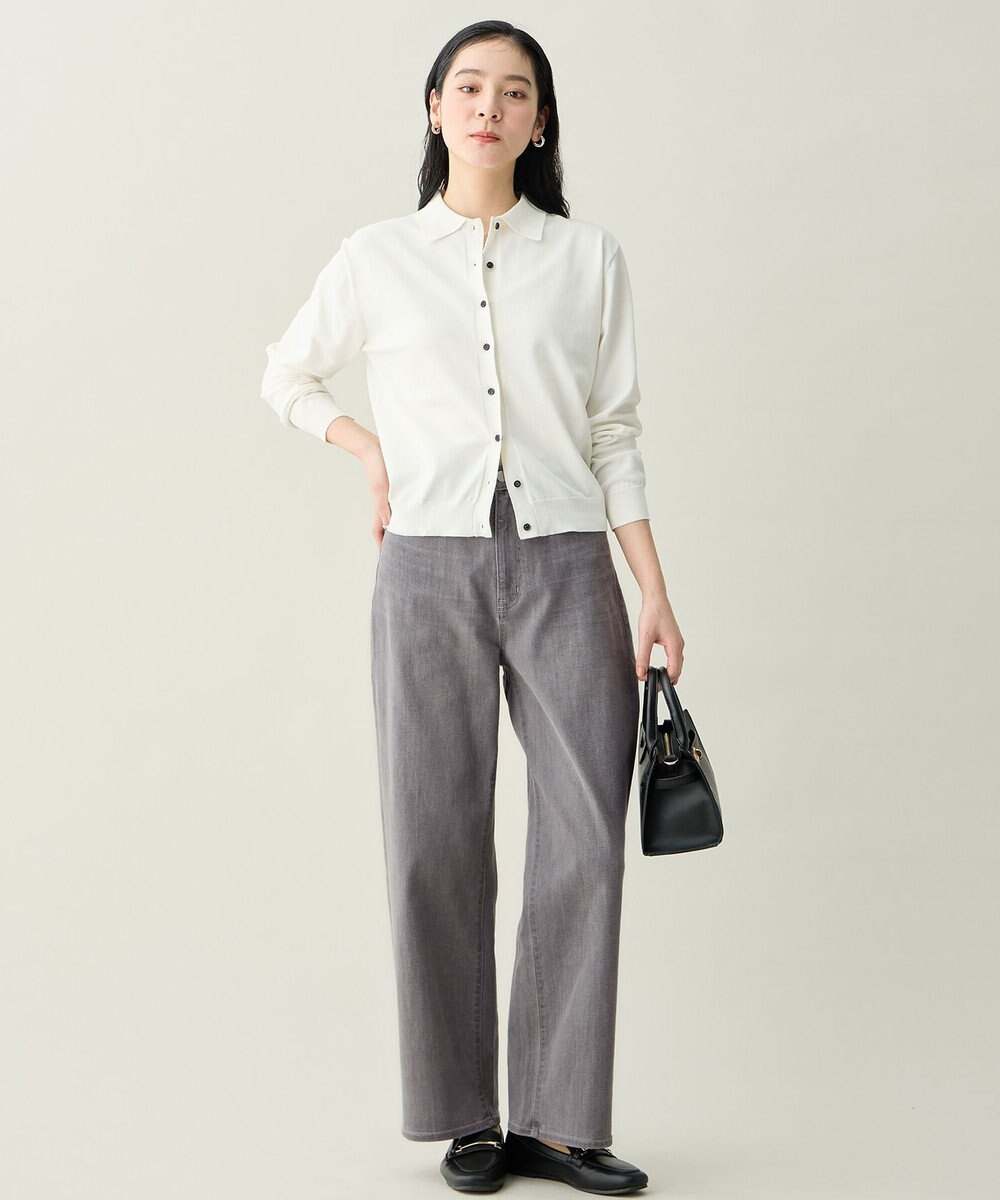 ANY L コットンブレンドポロカーデ 