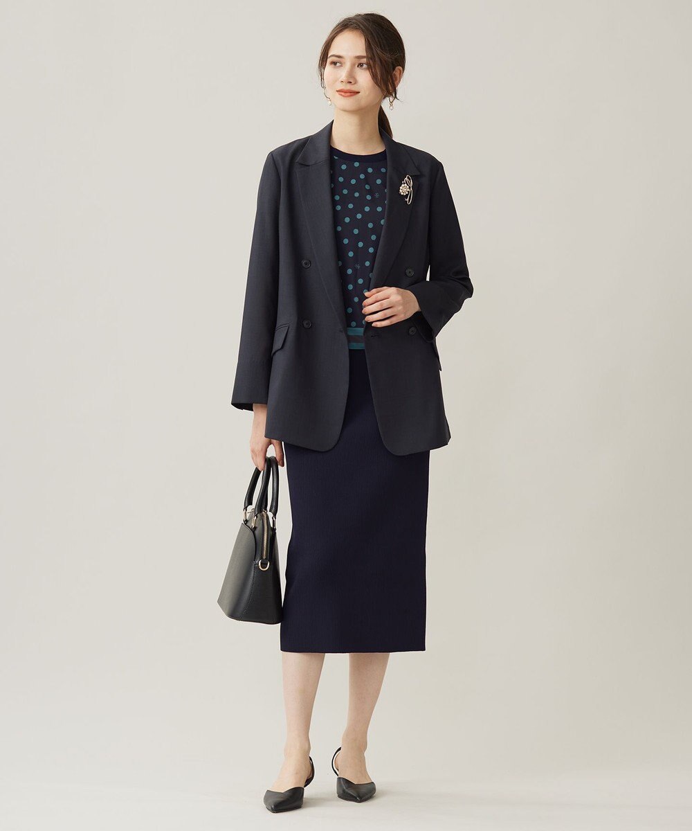 自由区 L 【洗える】リブストレッチタイト スカート 