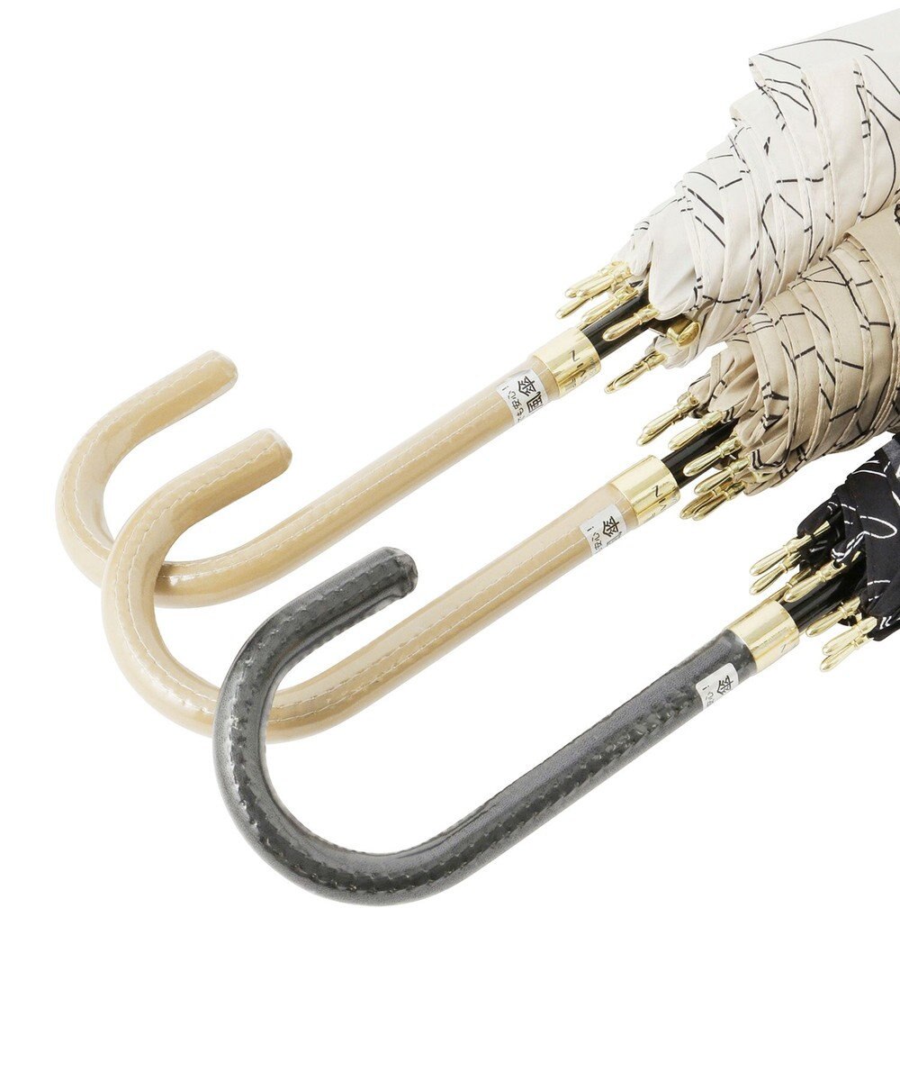 MOONBAT 【新色追加/耐風】ランバン オン ブルー 長傘 フラワー柄サテンジャガードプリント 