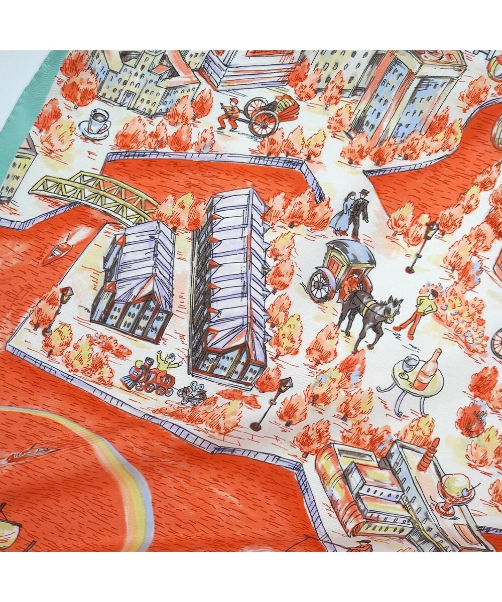 Marca 【伝統横濱スカーフ】YOKOHAMA MINATOMIRAI  大判 シルクツイル スカーフ 