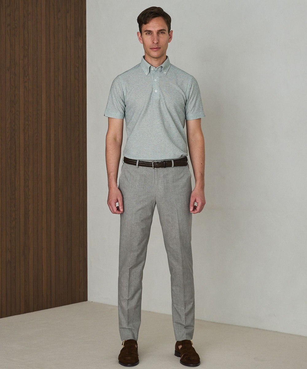 GOTAIRIKU 麻混・襟しっかり【洗える/通気性】ノルマンディーリネン ボタンダウンポロシャツ(25/26年モデル) 