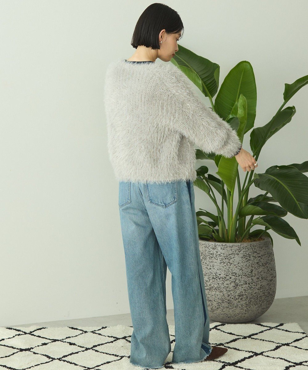 AMERICAN HOLIC シャギーニットクルーネックカーディガン 