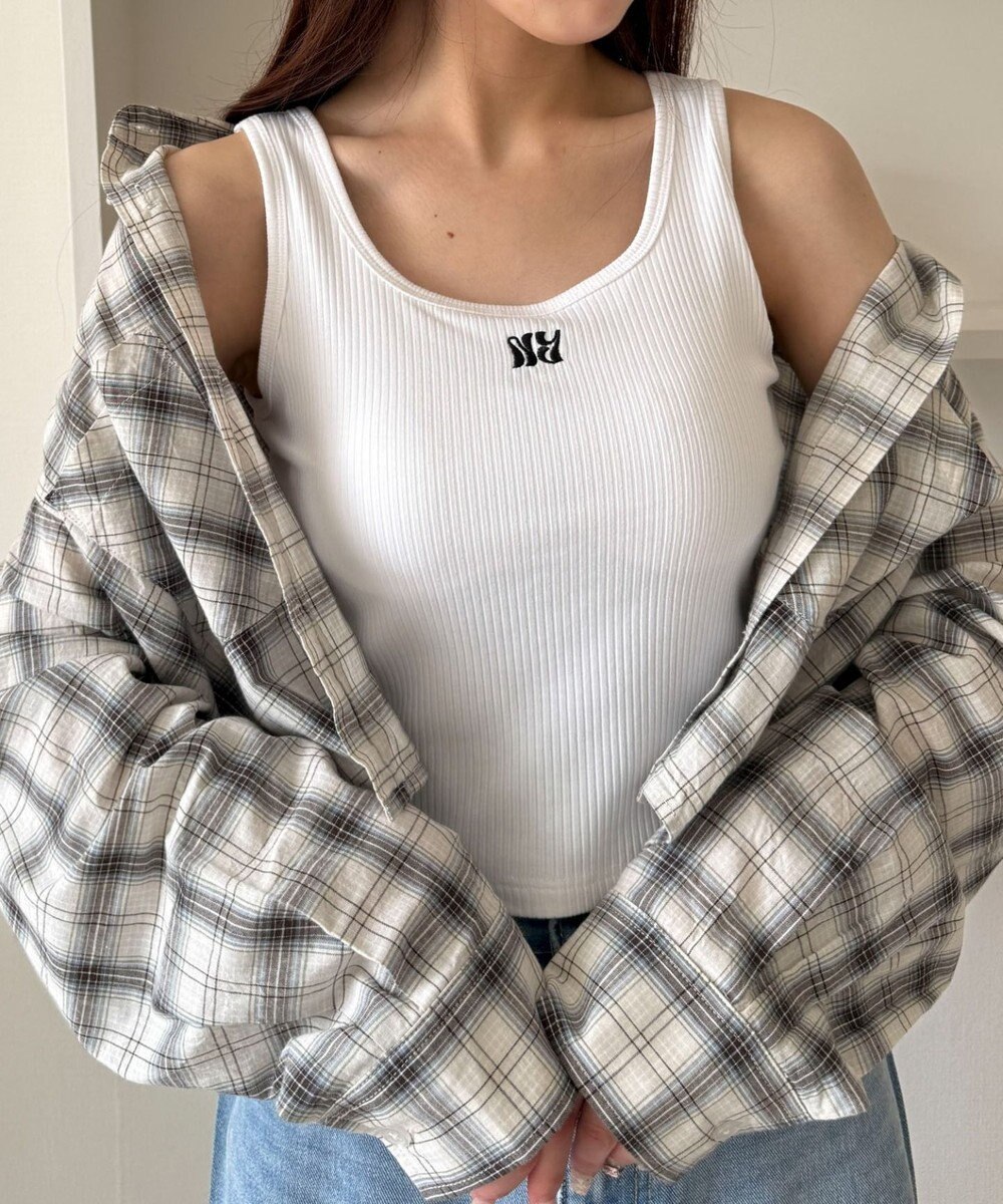 WEGO 【カップ付きインナー】グラフィックカップ付きリブタンク 