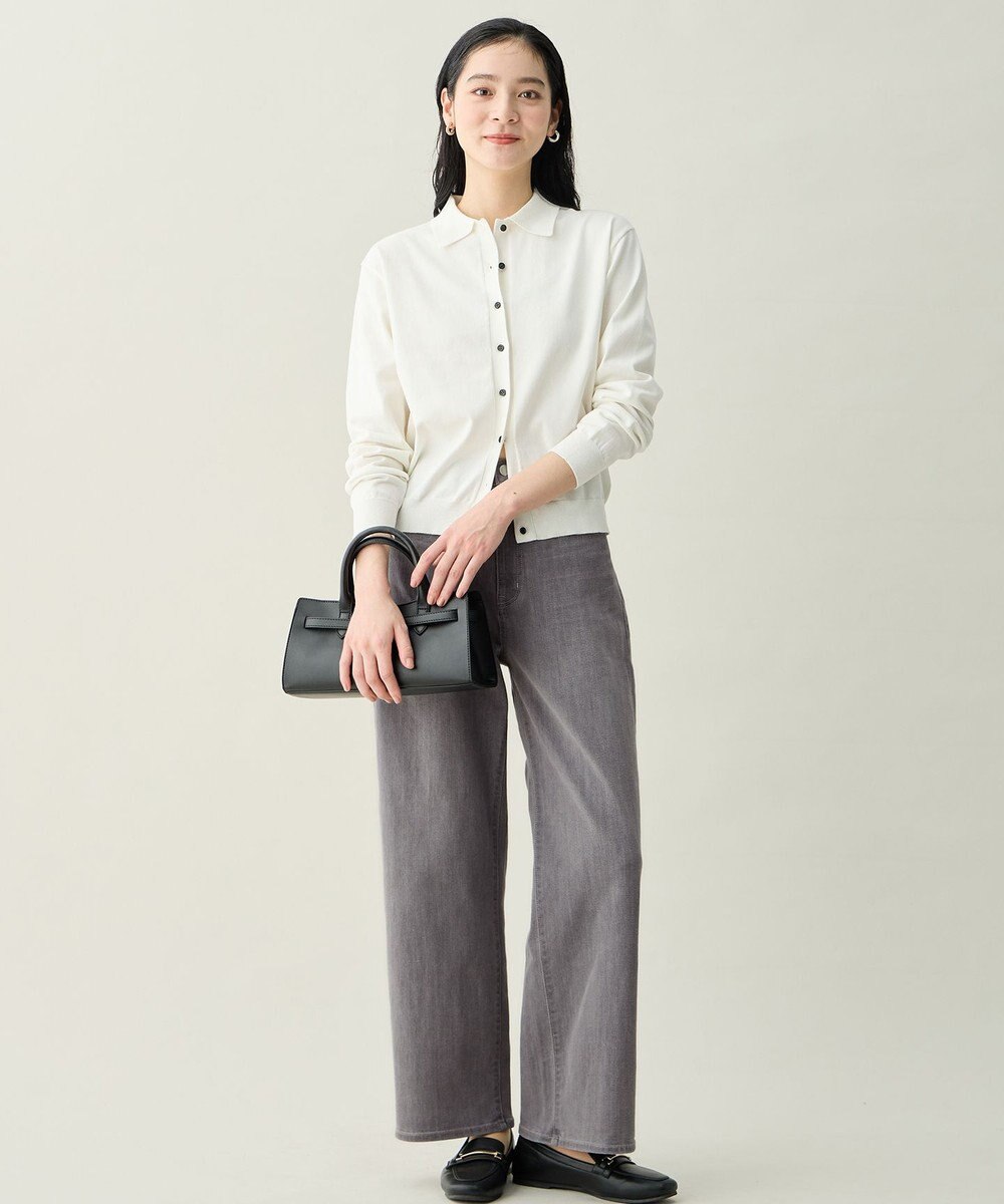 ANY L コットンブレンドポロカーデ 