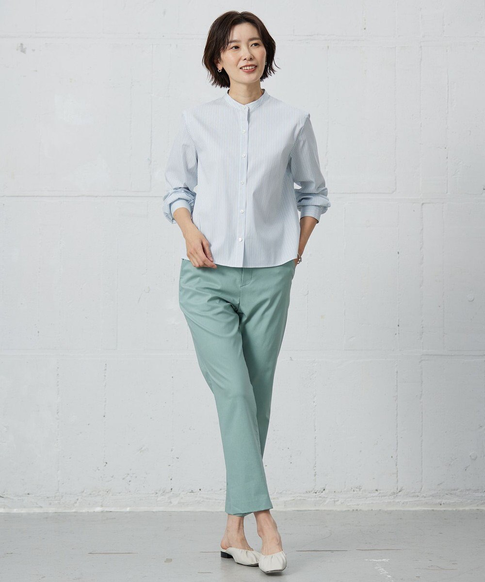 J.PRESS LADIES L 【洗える】BEZ VEGA バンドカラー ブラウス 