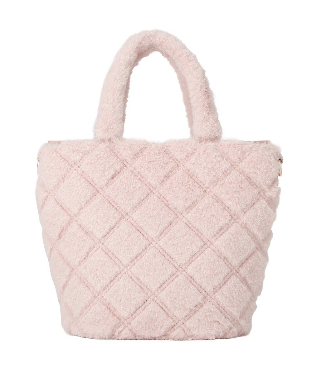 Maison de FLEUR フェイクファーパールリボントートバッグ 