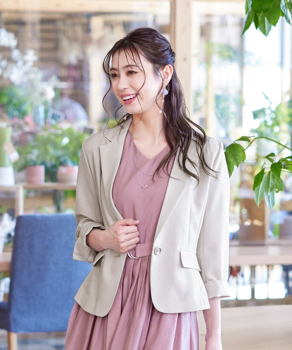 Tiaclasse 【吸水速乾・接触冷感・UVケア・防シワ・洗える】カチオンテーラードジャケット 