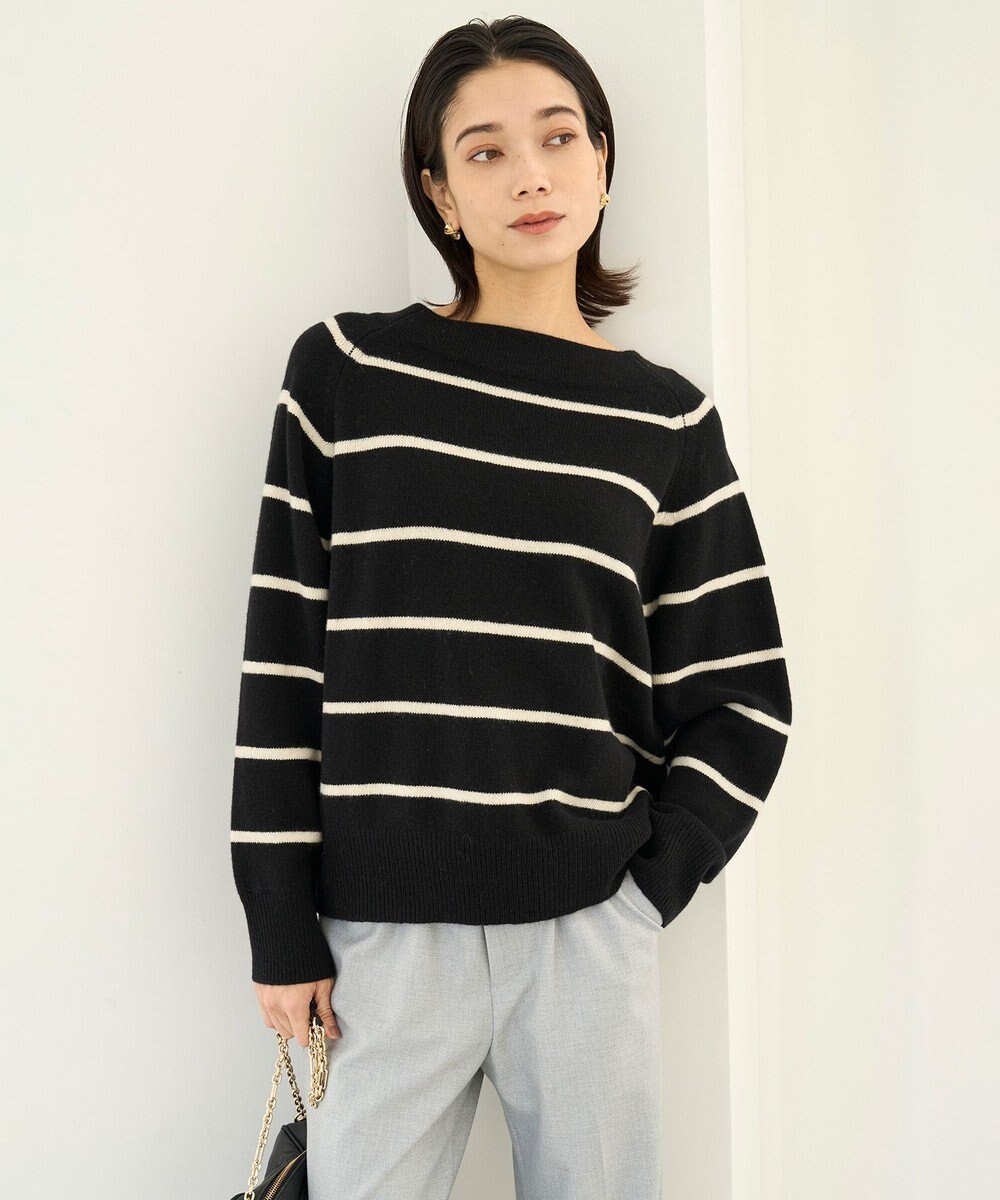 UNFILO カシミヤブレンド オフネックニット 