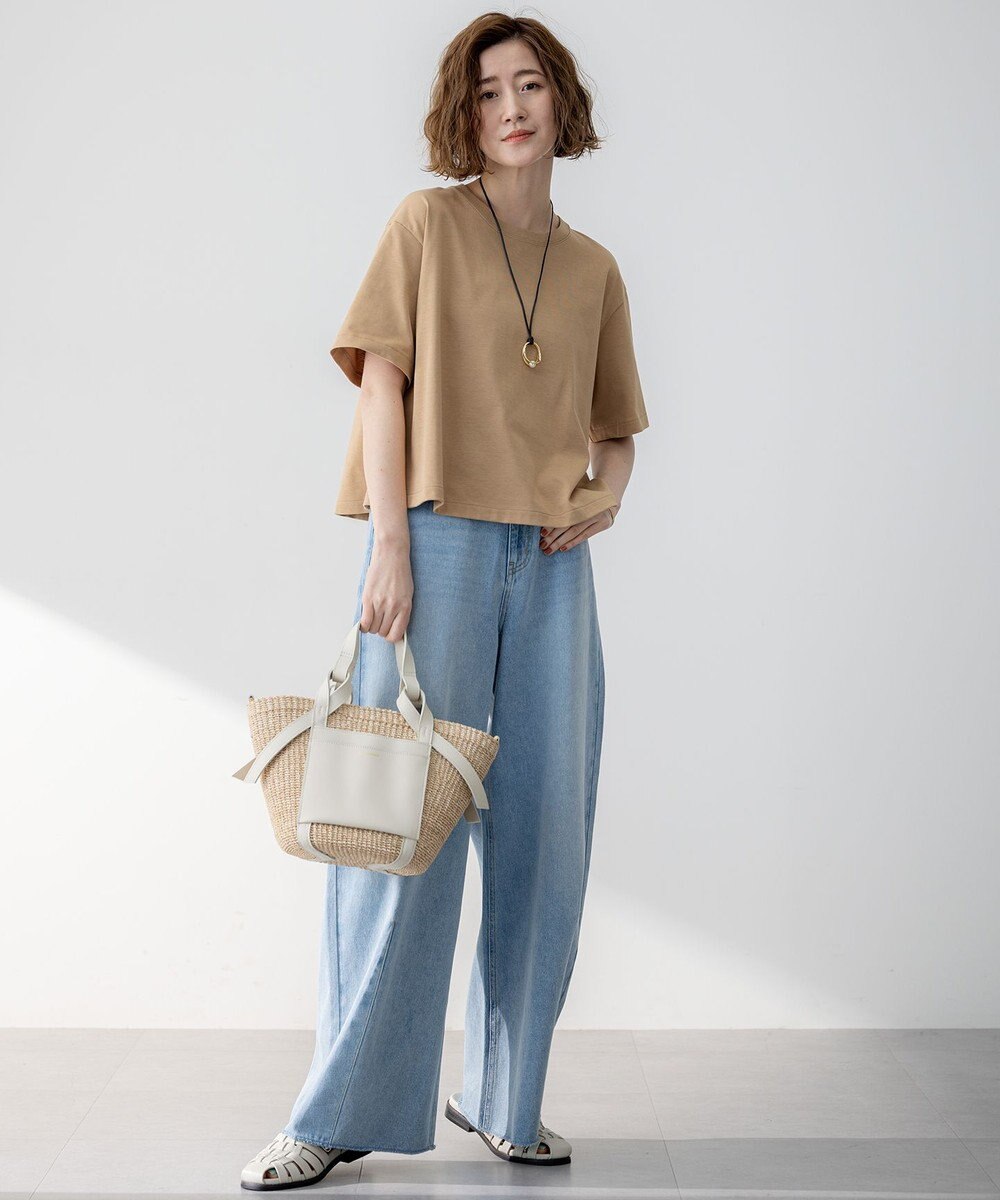 23区 【SLOW/一部店舗限定】LIGHT DENIM バレルワイド パンツ 