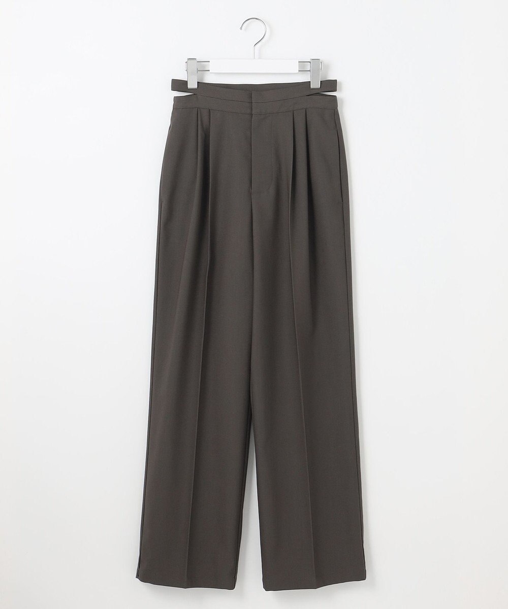 Feroux 【洗える】サイドオープンスラックス パンツ 