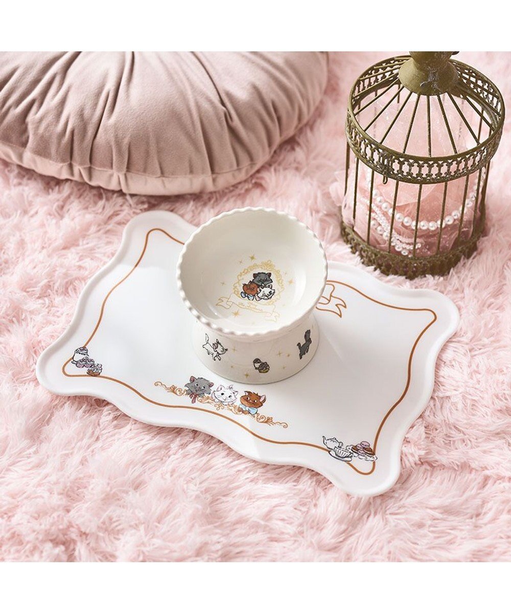 PET PARADISE ディズニー ３兄弟 猫 高さのあるえさ皿 