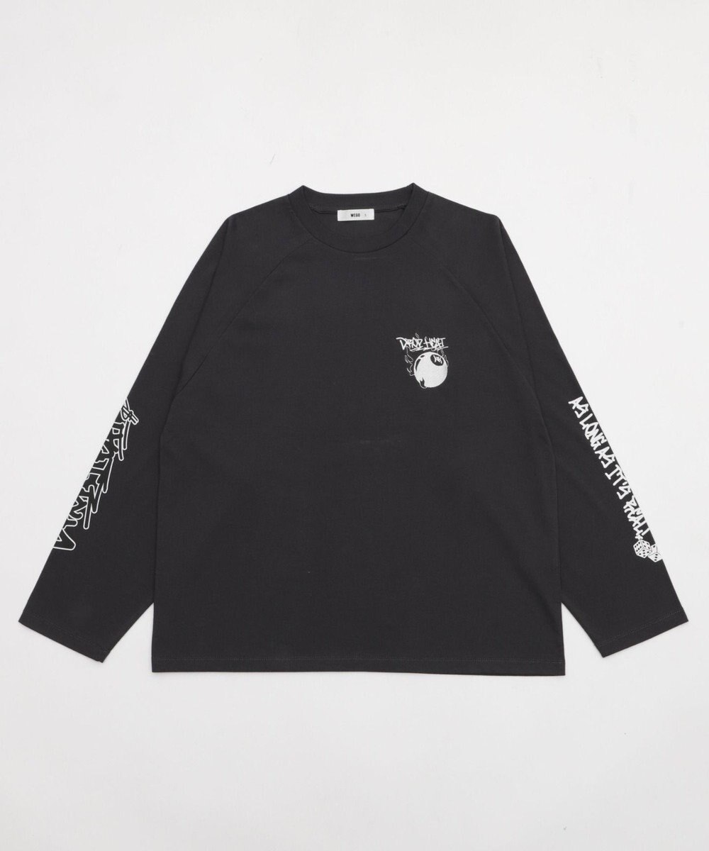 WEGO 【ユニセックス着用ITEM/MLサイズ展開】スリーブロゴグラフィックラグランT（LS） 