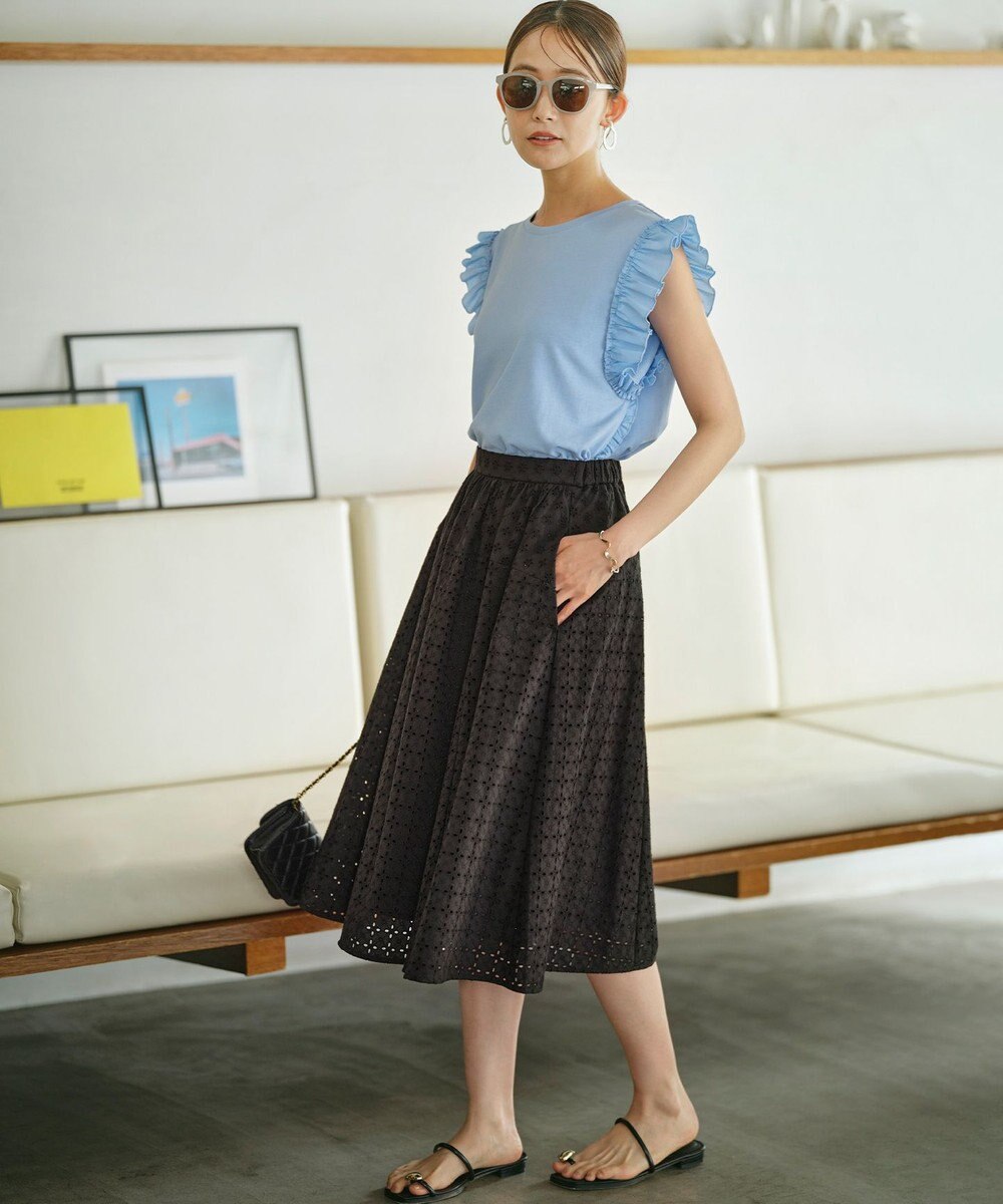 組曲 L Jazzy-Jersey フリル袖Ｔシャツ 