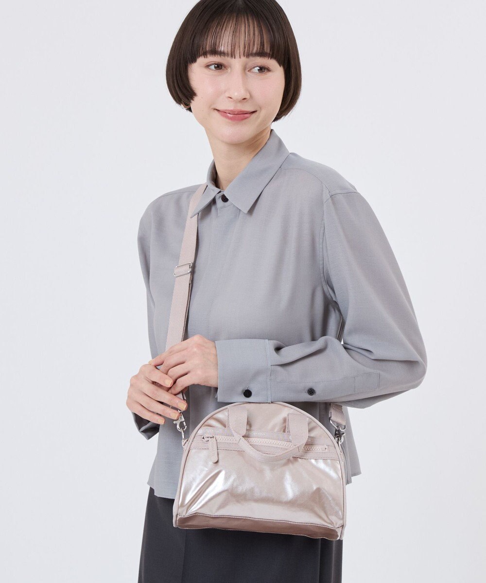 LeSportsac ROUND SM SATCHEL/ローズゴールドシャイン 