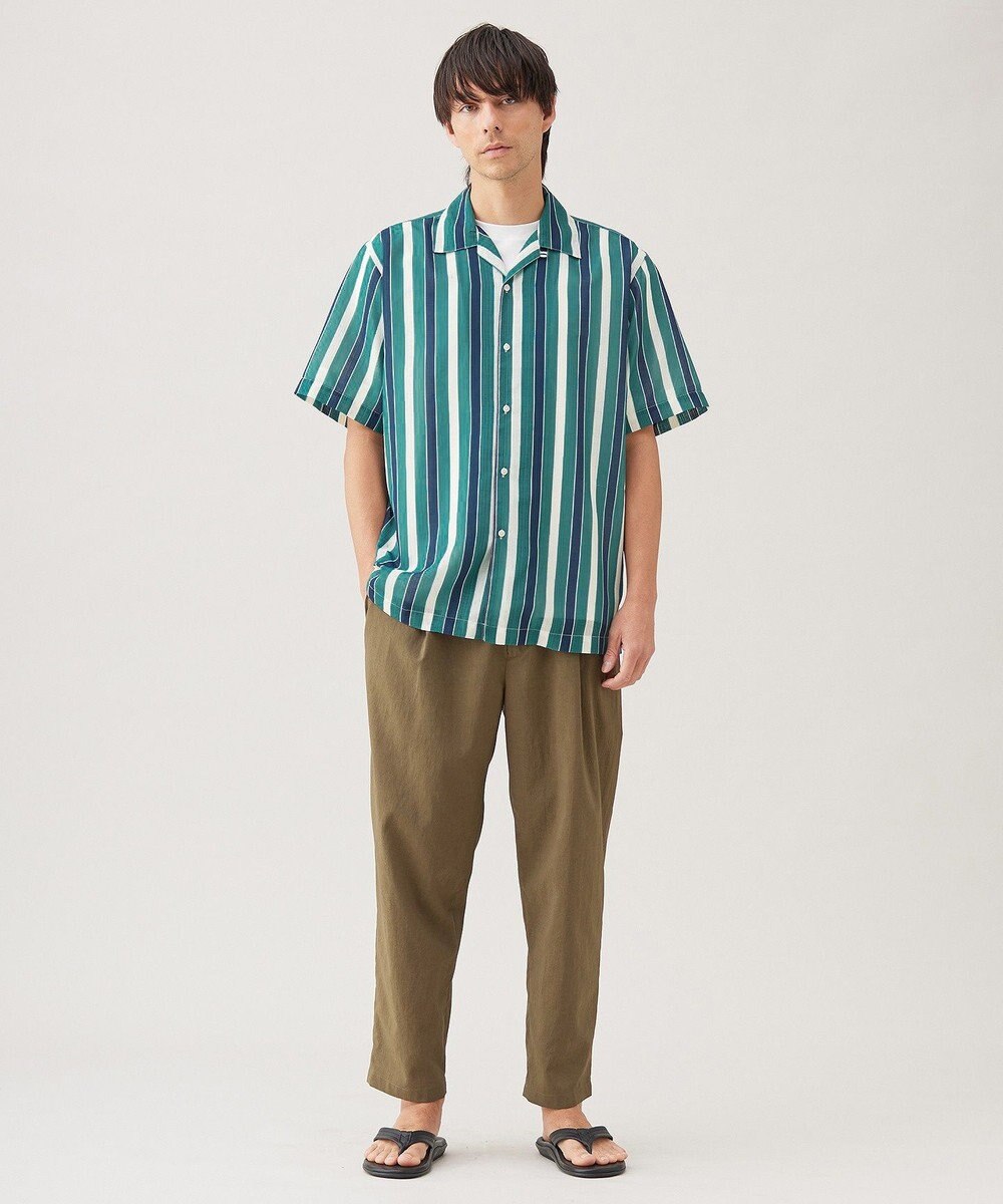 UNFILO MENS シアーメッシュプリント オープンカラーシャツ【ギフトにもおすすめ】 