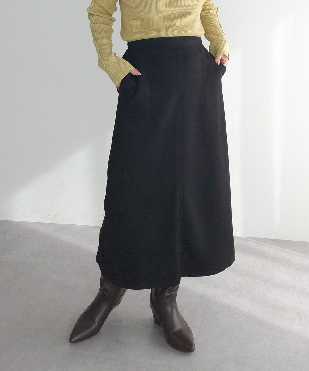 Green Parks なめらかタッチスウェード調Ｉラインスカート 