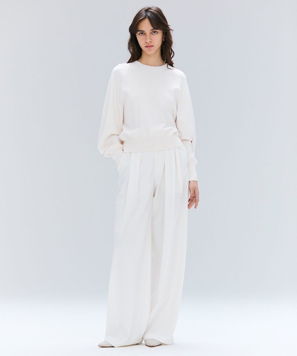 BEIGE， 【セットアップ対応・洗える・Precious 10月号掲載】ZEPHYR / ウールライクタックベルトワイドパンツ 