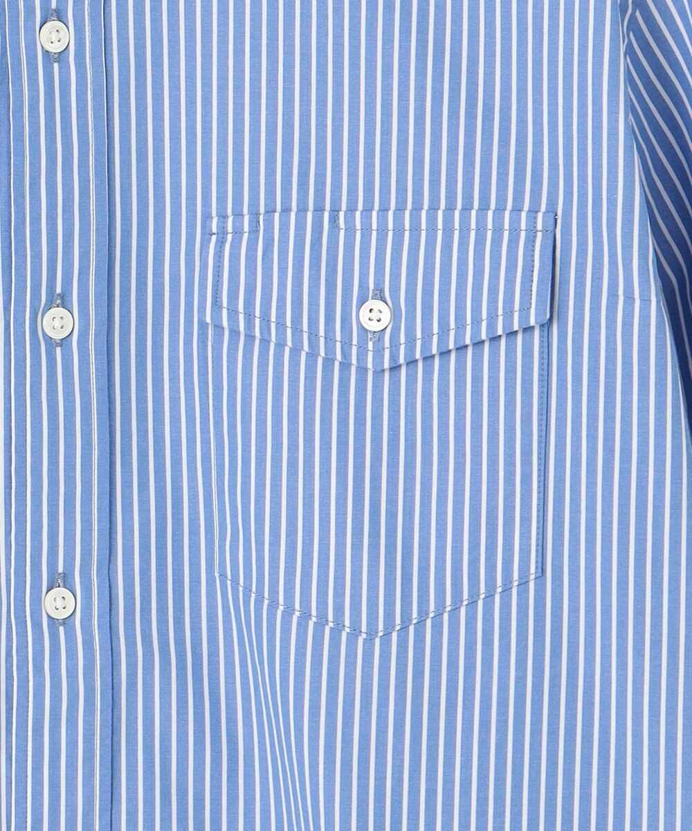 J.PRESS MEN パッチフラップ マルチストライプ バンドカラーシャツ 