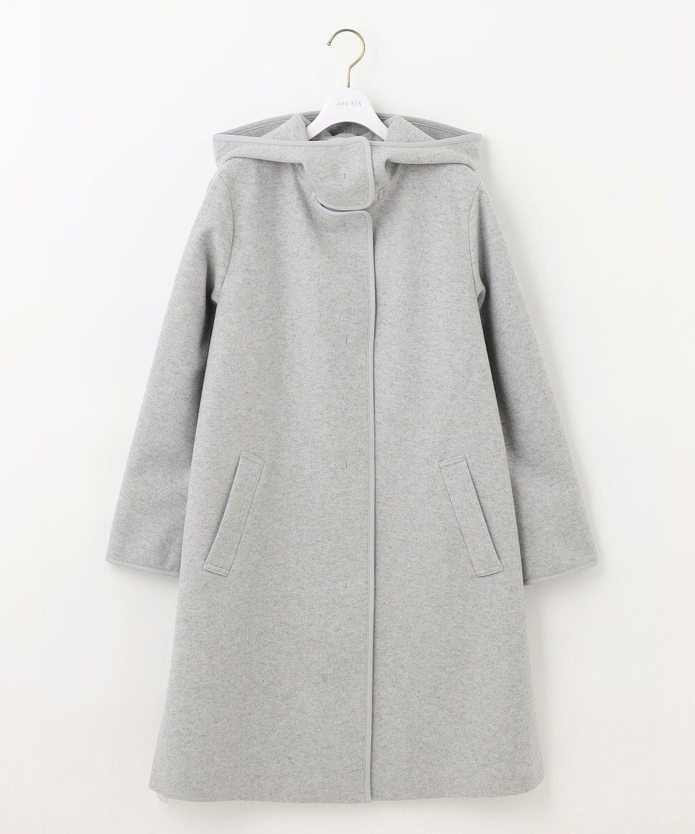 ANY SIS ウールライクミドルフーディ コート 