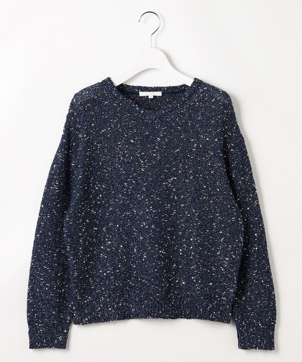 自由区 L 【1枚で華やぐ】ラメノットスパングル ニット 