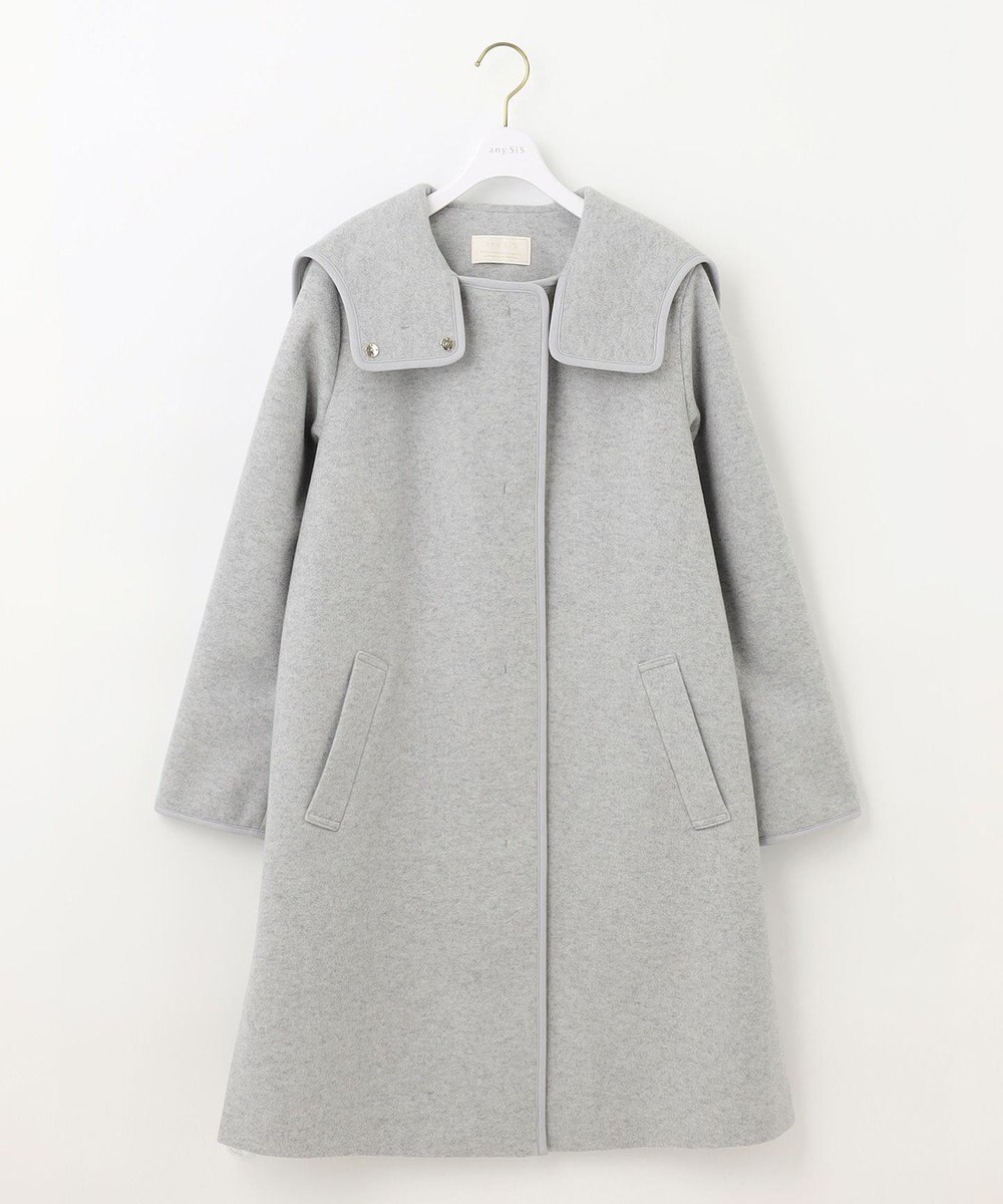 ANY SIS ウールライクミドルフーディ コート 