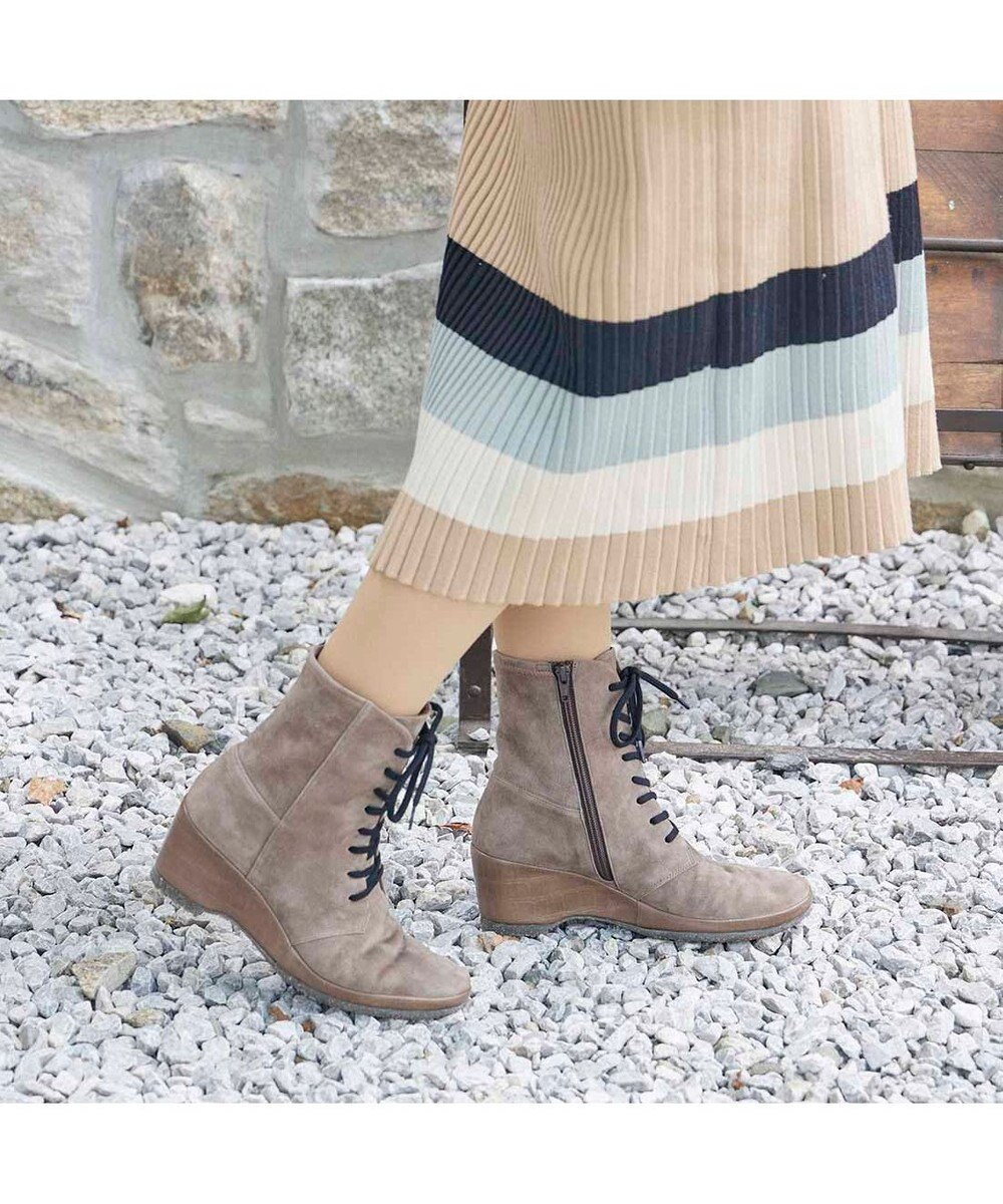 MODE ET JACOMO <D'ICI>ウェッジソールレースアップブーツ 