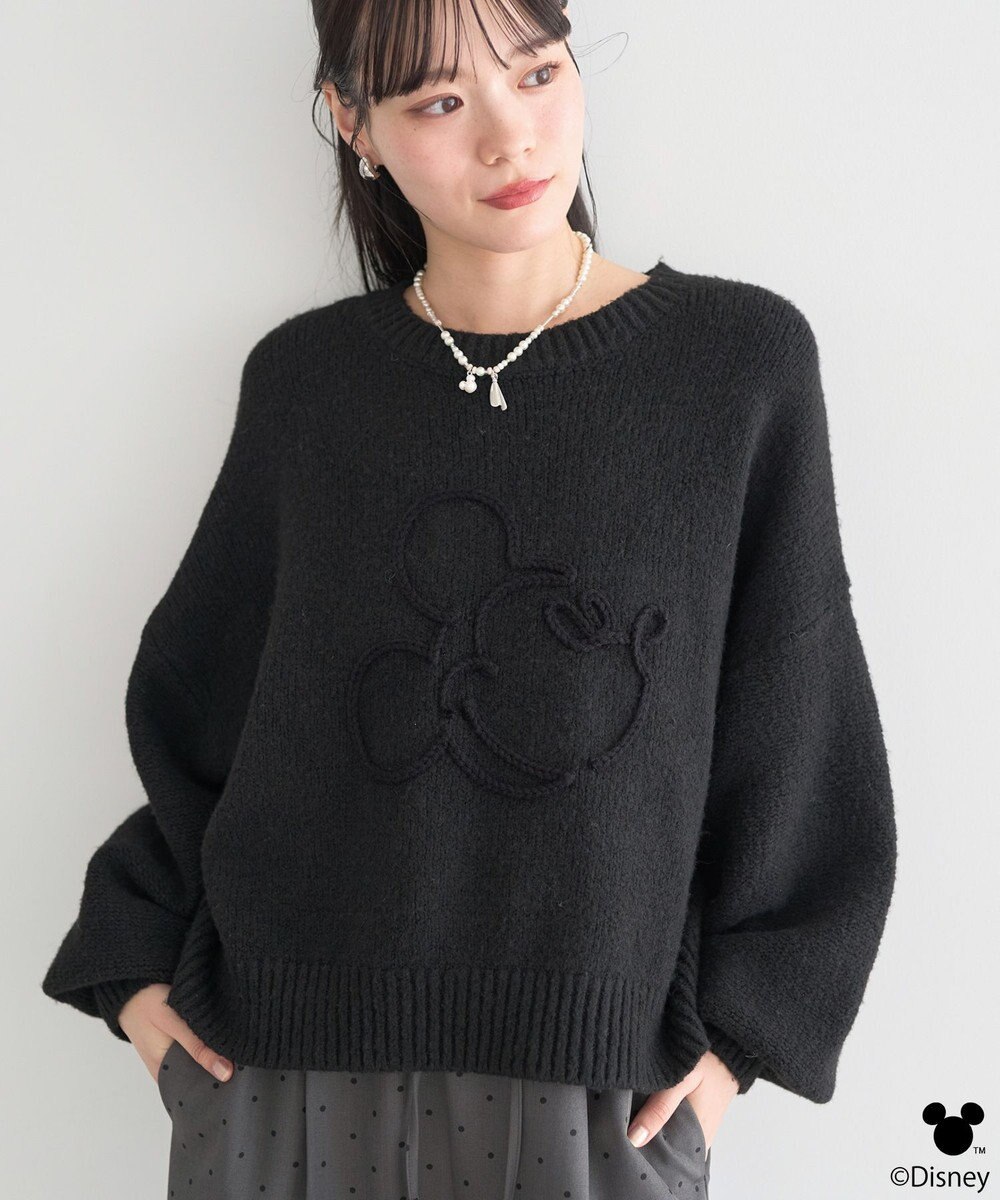 earth music&ecology 【予約】Disney/ミッキーコード刺繍ニットプルオーバー 