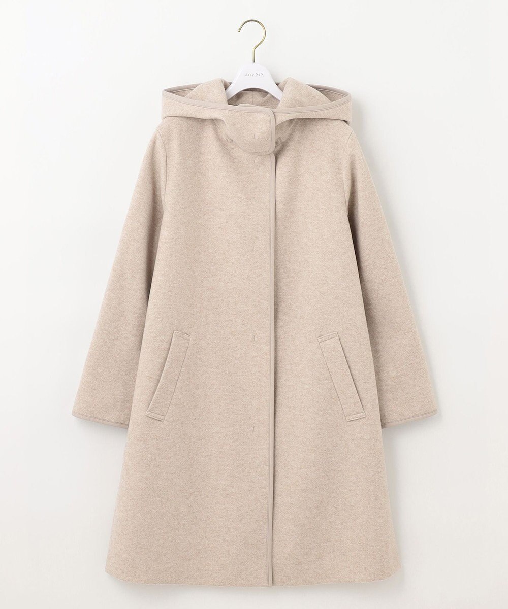 ANY SIS ウールライクミドルフーディ コート 