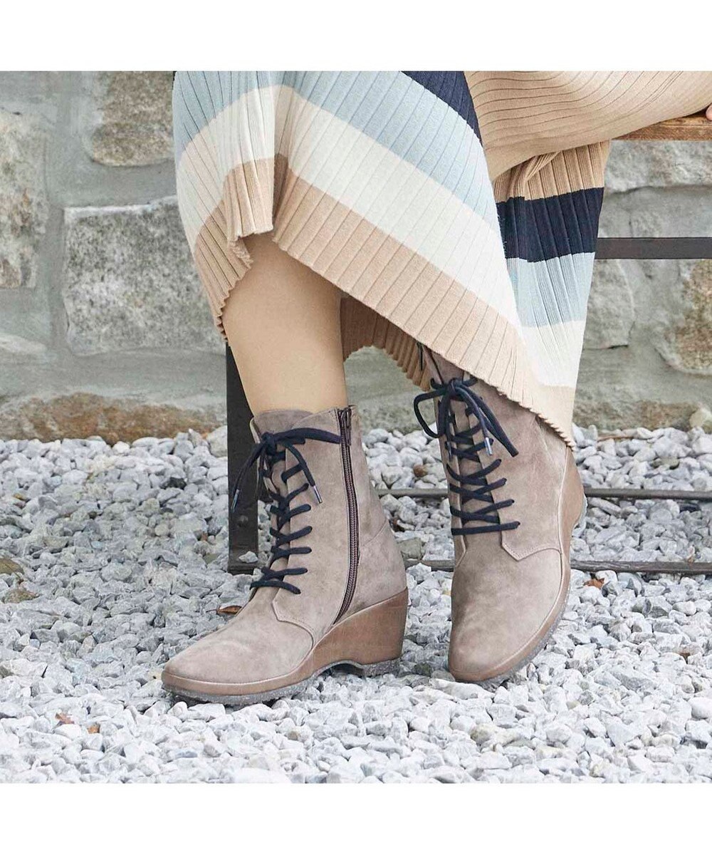 MODE ET JACOMO <D'ICI>ウェッジソールレースアップブーツ 