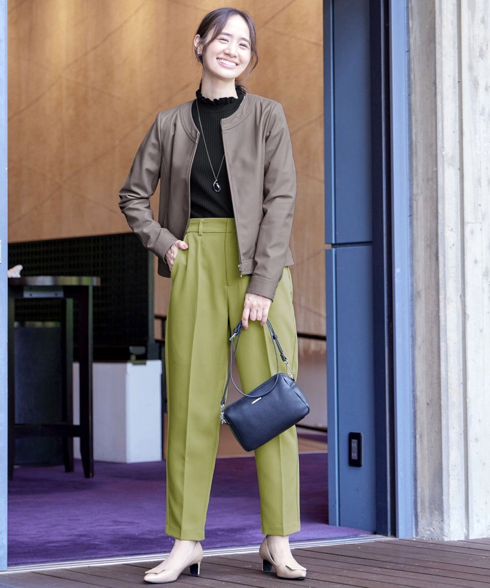 Tiaclasse 【本革】ノーカラーシープレザージャケット 