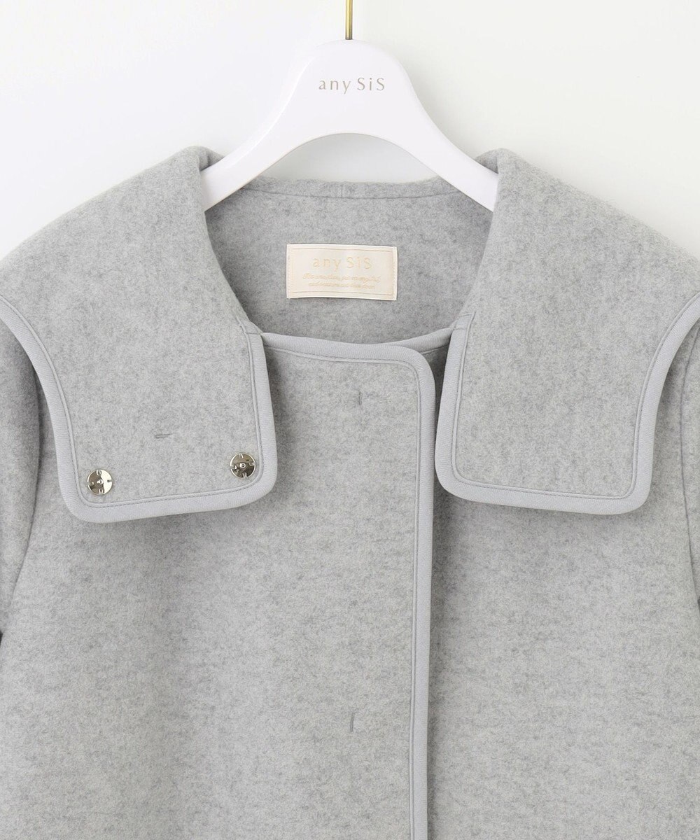 ANY SIS ウールライクミドルフーディ コート 