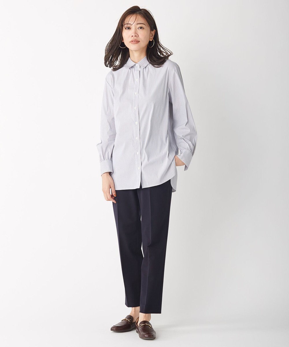 J.PRESS LADIES 【洗える】T/Rアルガンシルク クロップドパンツ 