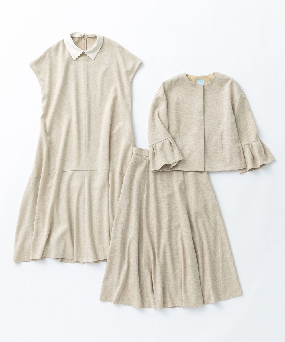 組曲 S 【先行予約・WEB限定】ライトリネンライクノーカラー ジャケット 