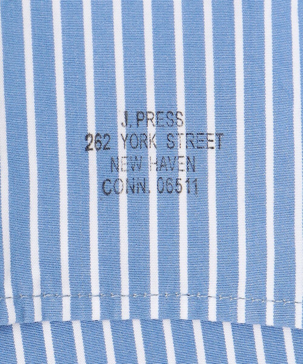 J.PRESS MEN パッチフラップ マルチストライプ バンドカラーシャツ 