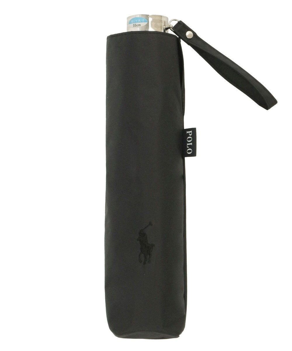 MOONBAT 【大きめ】POLO RALPH LAUREN 晴雨兼用日傘 折りたたみ傘 PP／遮光 遮熱 UV ブラック