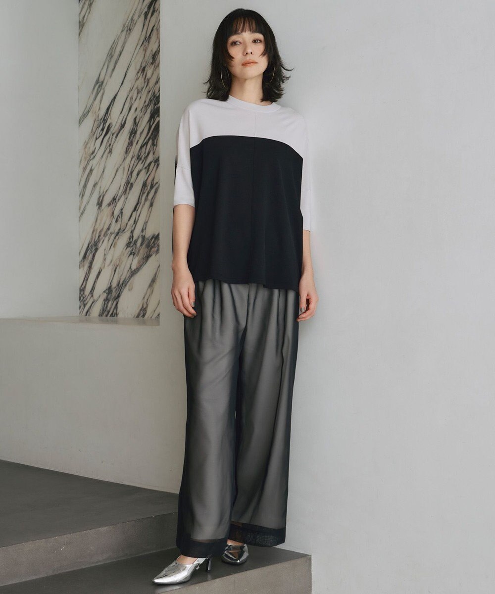 ICB 【洗える】 シアーレイヤードパンツ 