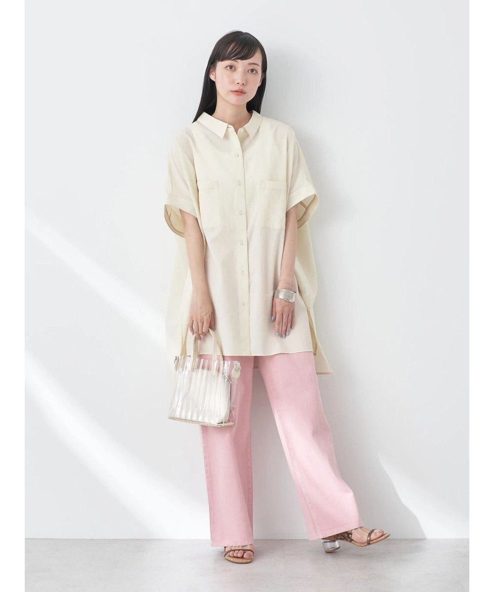 earth music&ecology 配色ステッチＢＩＧシャツ 