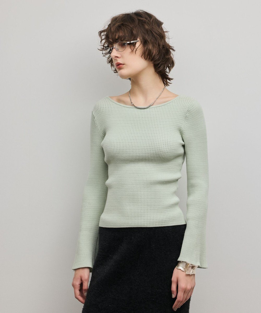 GRACE CONTINENTAL アイレットリブニットトップ 