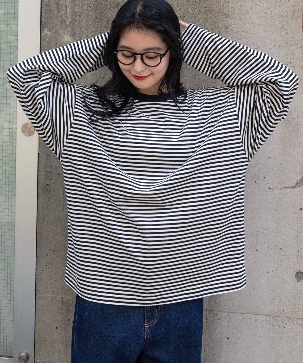 WEGO ワイドスリーブボーダーT（長袖） 