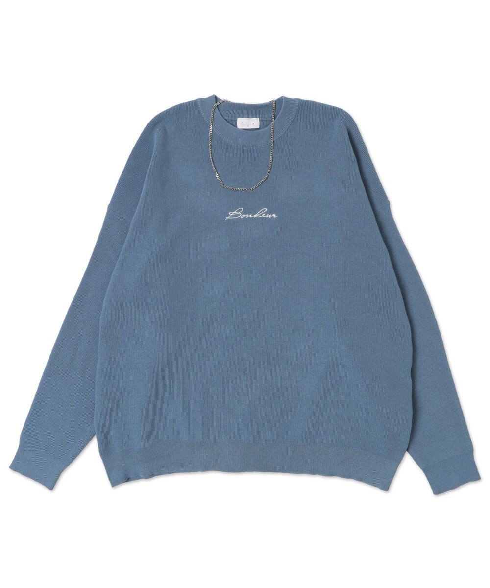 WEGO 【2点SET】アクセ付きワンポイントニットプルオーバー 