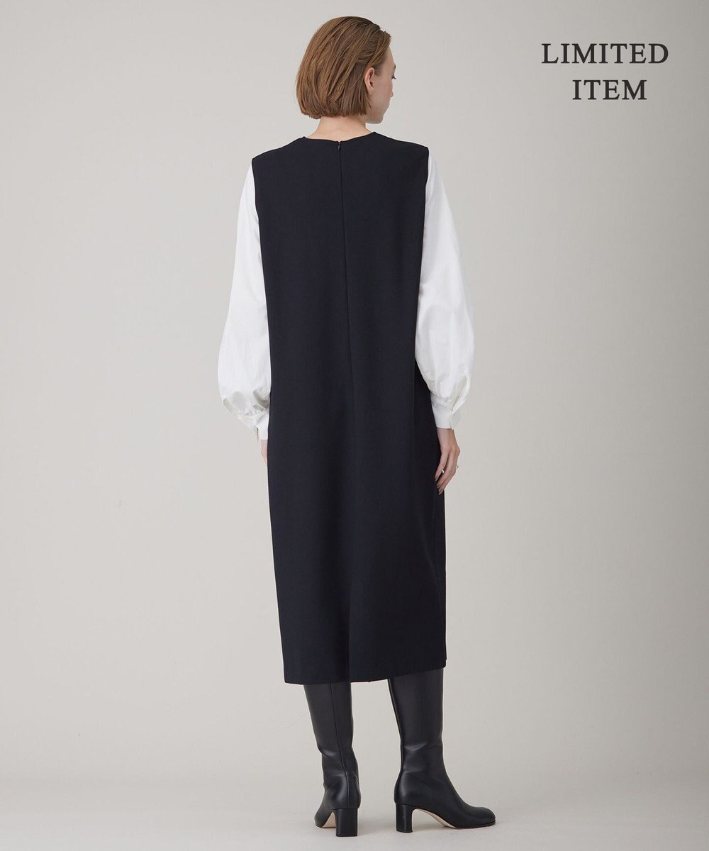 ICB L 【WEB限定・洗える】ストレッチポンチ ドッキングワンピース 