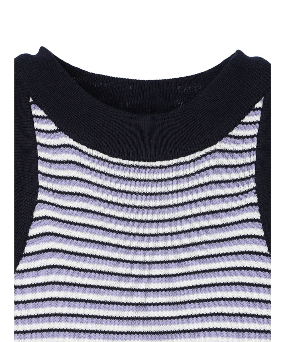 Green Parks デザインヘム配色ニットタンクトップ 