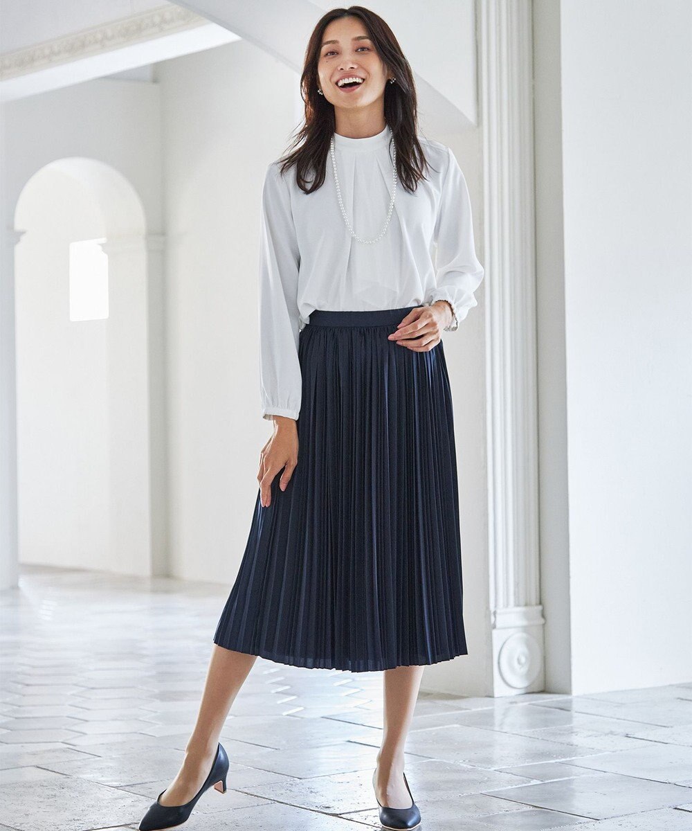 ANY L 【ウエストゴム】プリーツスカート 