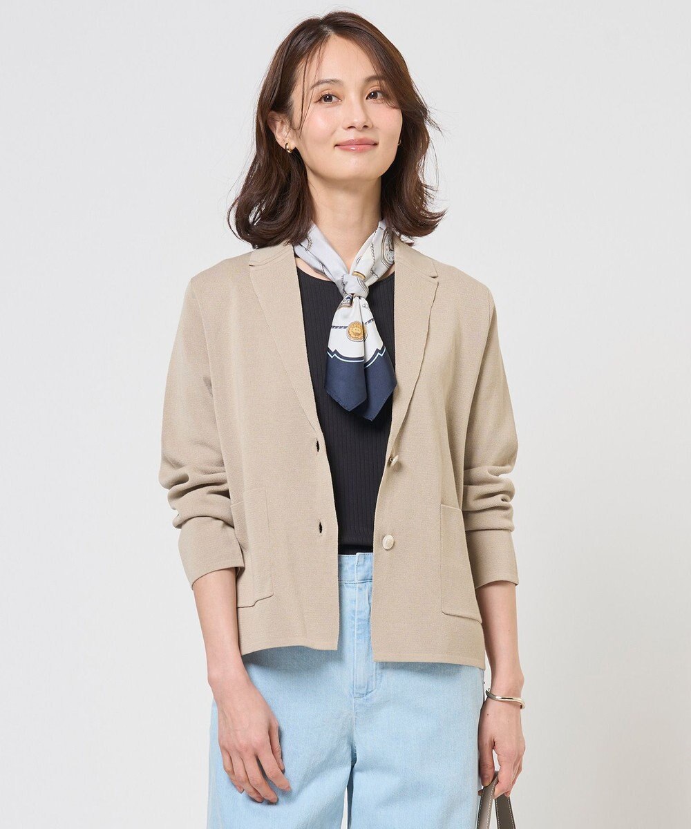 J.PRESS LADIES S Cotton Acetate ニット ジャケット 