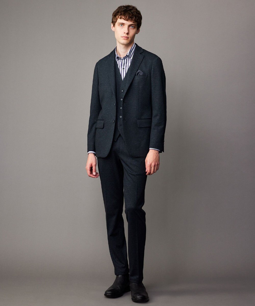 JOSEPH ABBOUD 【キングサイズ・快適な着心地・イージーケア】コンフォートジャージー ストライプ シャツ 